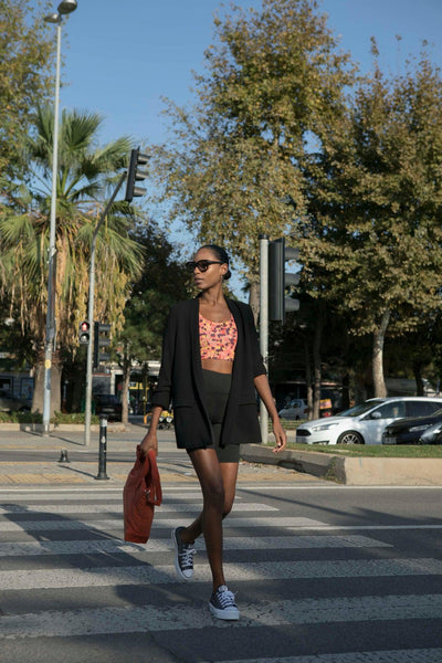 OFF COURT TANK IN ORANGE LEOPARD PRINT - Kemi Active