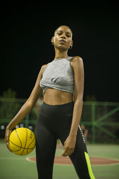 MID RANGE TWIST TANK IN MELANGE GREY - Kemi Active