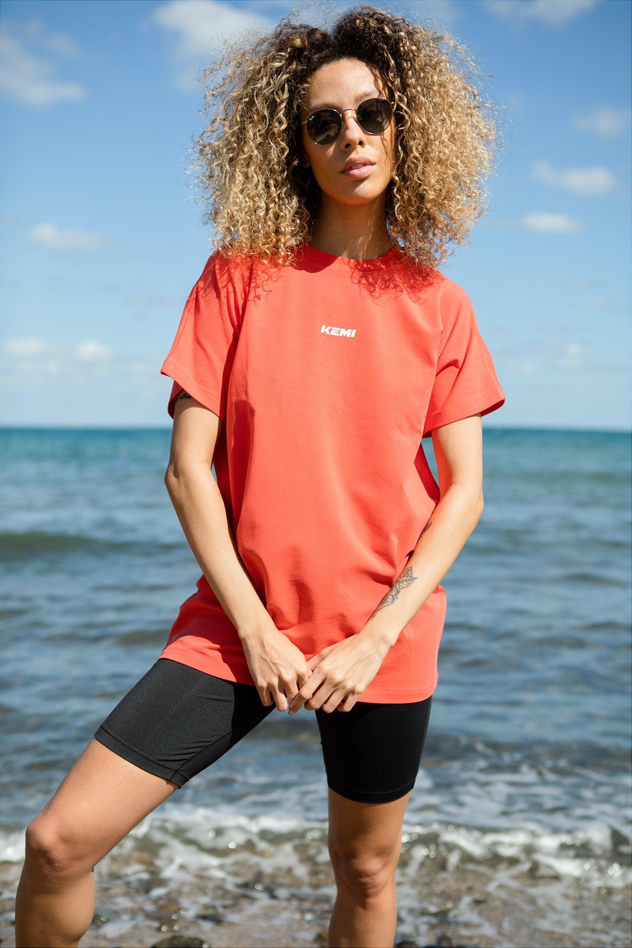 PRIMARY OVERSIZE TEE IN GRENADINE - Kemi Active