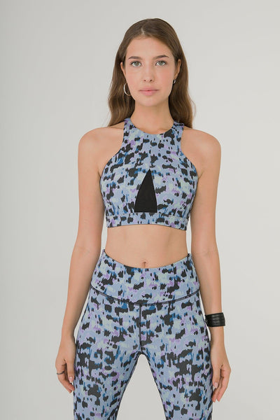 OFF COURT TANK IN BLUE LEOPARD PRINT - Kemi Active