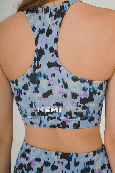 OFF COURT TANK IN BLUE LEOPARD PRINT - Kemi Active