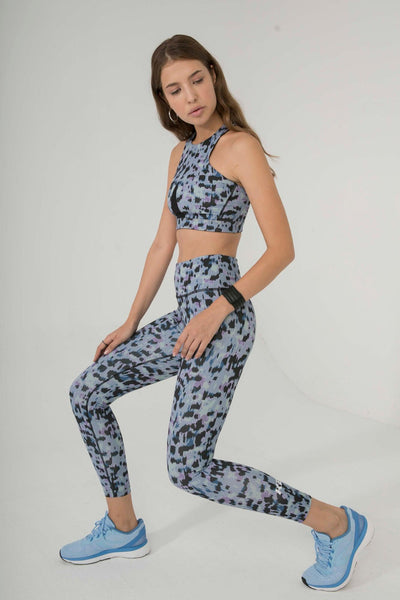 OFF COURT LEGGING IN BLUE LEOPARD PRINT - Kemi Active