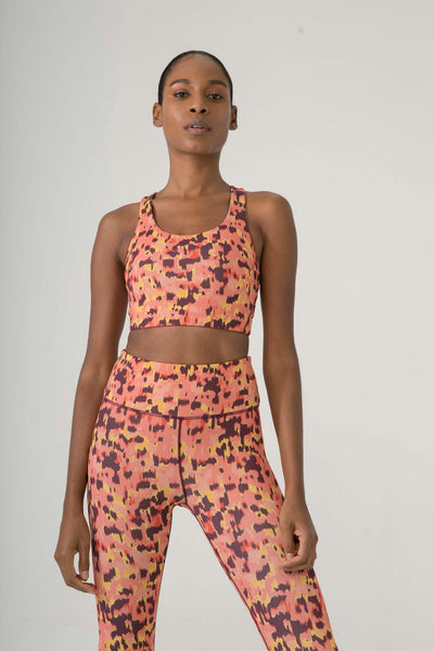 OFF COURT TANK IN ORANGE LEOPARD PRINT - Kemi Active