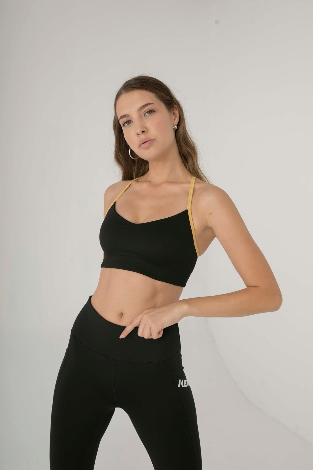 HAND OFF SPORTS BRA IN BLACK - Kemi Active