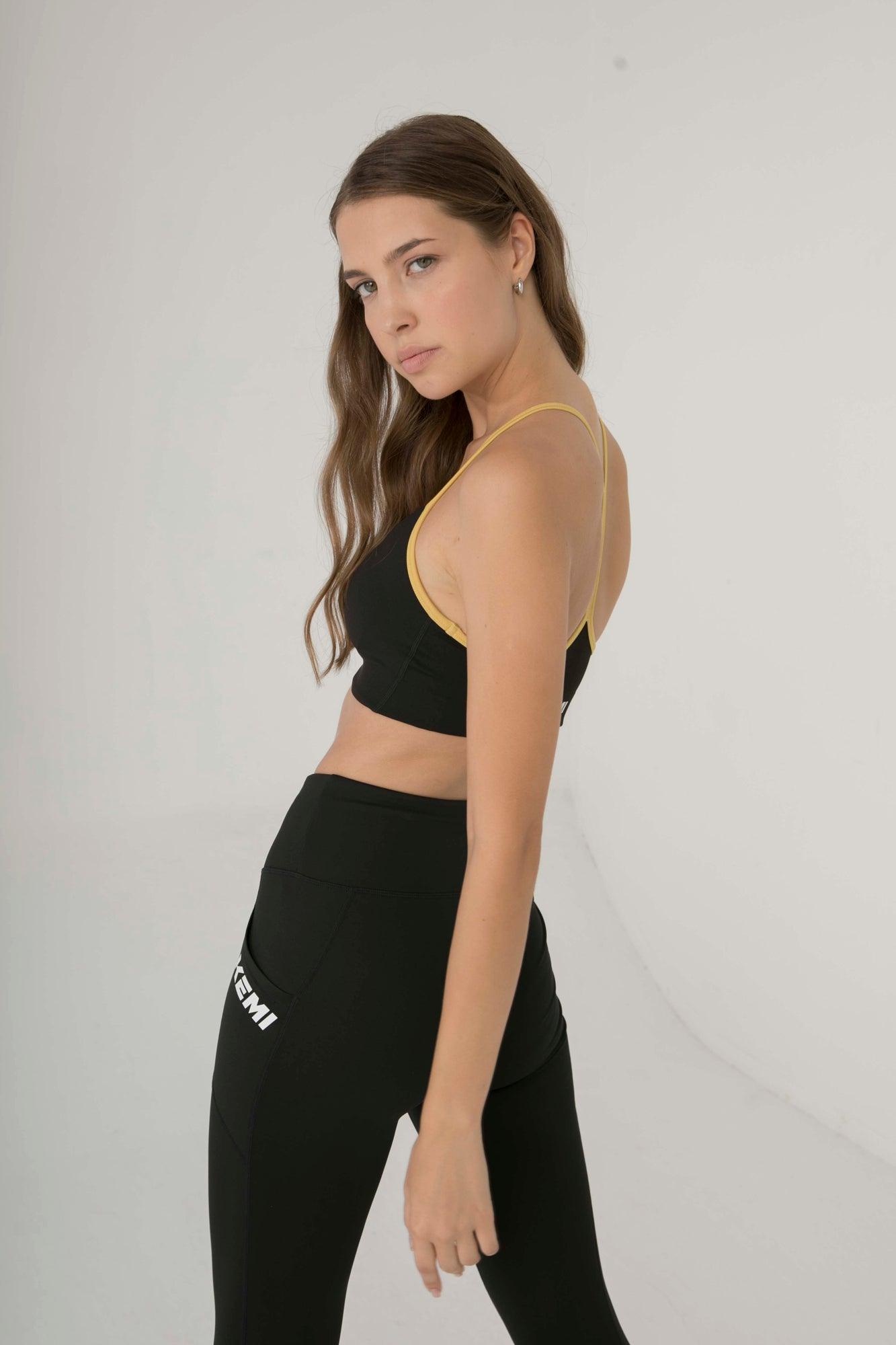 HAND OFF SPORTS BRA IN BLACK - Kemi Active