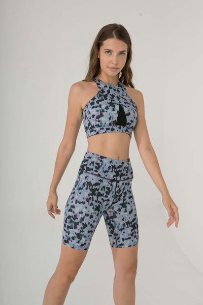 OFF COURT TANK IN BLUE LEOPARD PRINT - Kemi Active