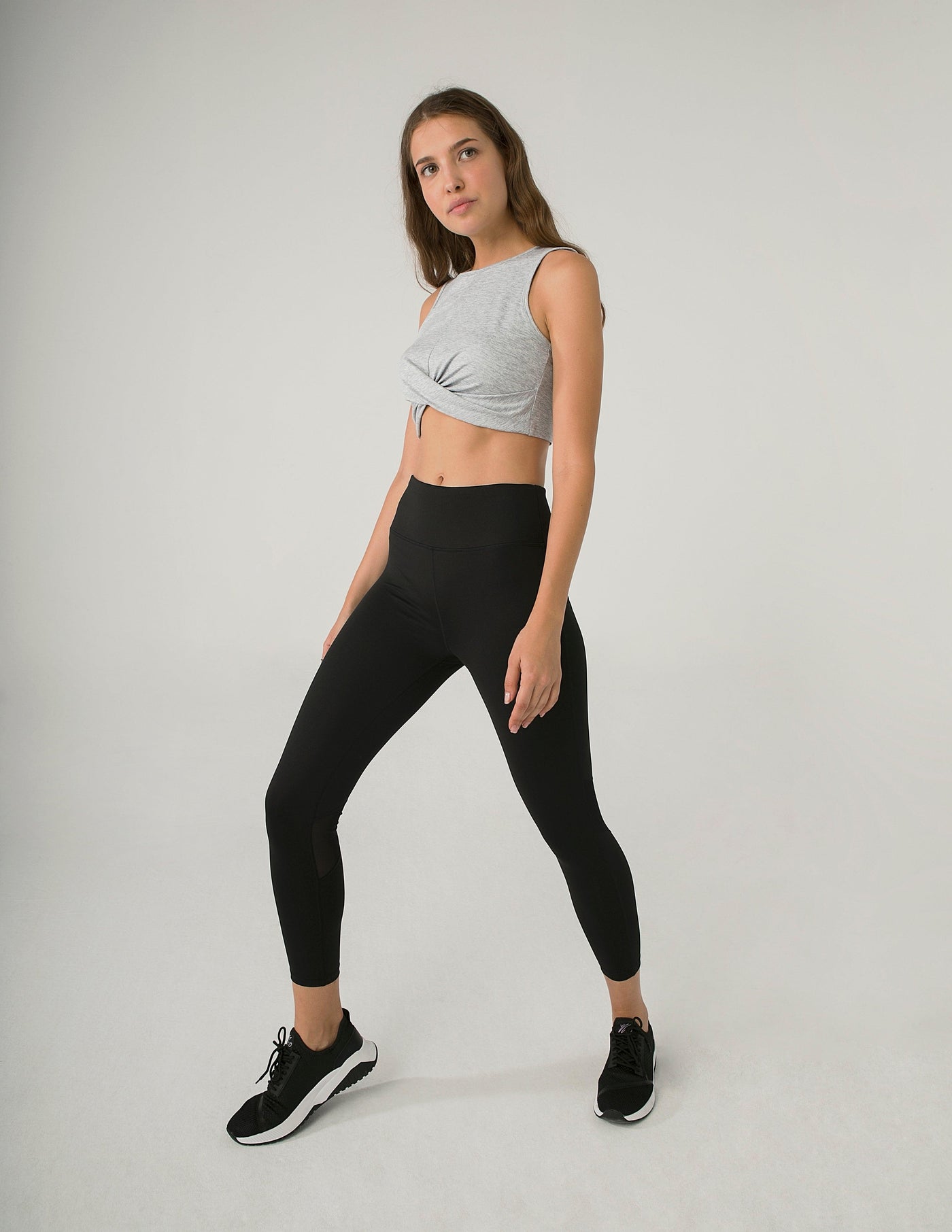 MID RANGE TWIST TANK IN MELANGE GREY - Kemi Active