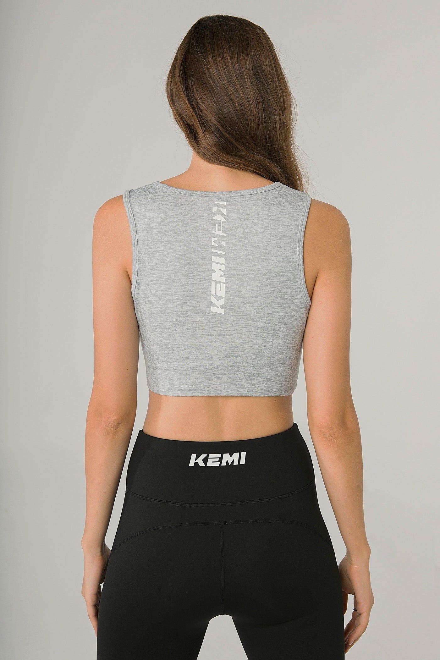 MID RANGE TWIST TANK IN MELANGE GREY - Kemi Active